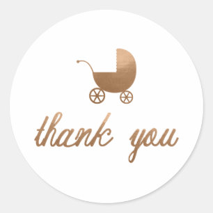 BABY SHOWER THANK YOU STICKER'S CLASSIC ROUND STICKER