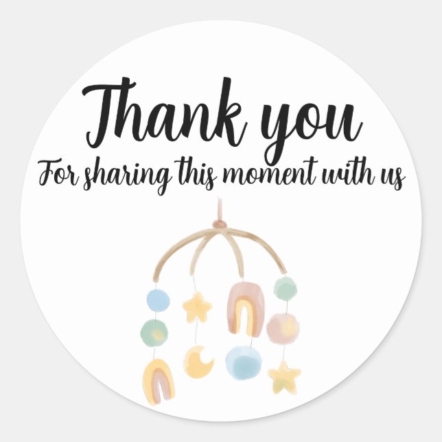 Baby shower Thank you stickers toy (Front)
