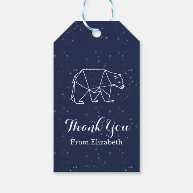 Baby Shower Thank You Tag - bear constellation (Front)