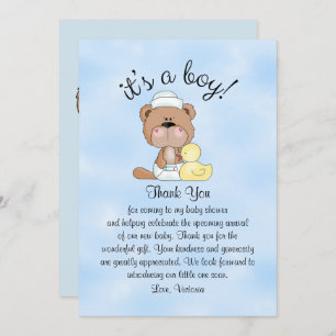 Baby Shower Thank You Teddy Bear Invitation