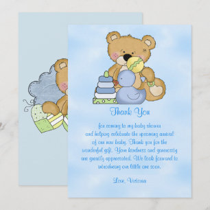 Baby Shower Thank You Teddy Bear Invitation