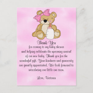 Baby Shower Thank You Teddy Bear Postcard