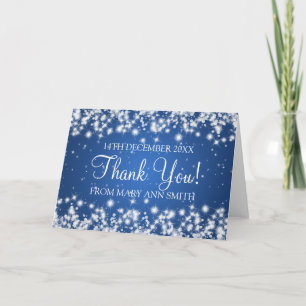 Baby Shower Thank you Winter Sparkle Blue