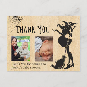 Baby Shower Thank you Witch Halloween Photo  Postcard