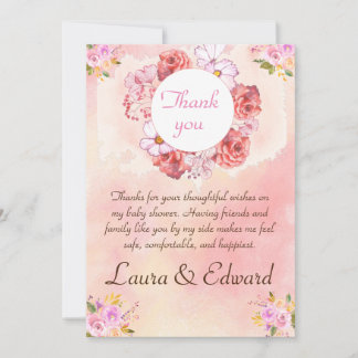 Baby shower thankyou card