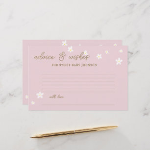 Baby Shower Time Capsule Cards Daisies Pastel Pink