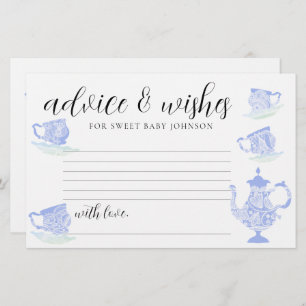 Baby Shower Time Capsule Cards Tea China Lace Gold