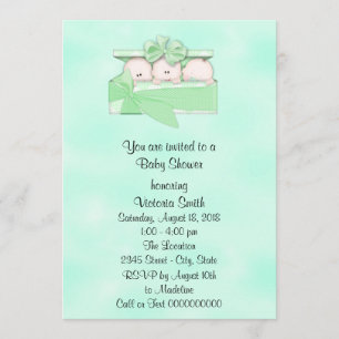 Baby Shower Triplets Baby Gender Neutral Invitation