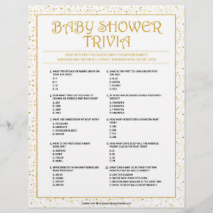 Baby Shower Trivia [Golden Sparkles] Custom Letterhead