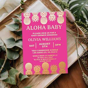 Baby Shower Tropical Pineapple Luau Pink