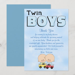 Baby Shower Twin Boys Invitation