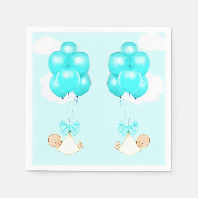 Baby Shower Twin Boys Napkin (Front)