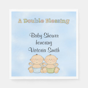 Baby Shower Twin Boys Napkin