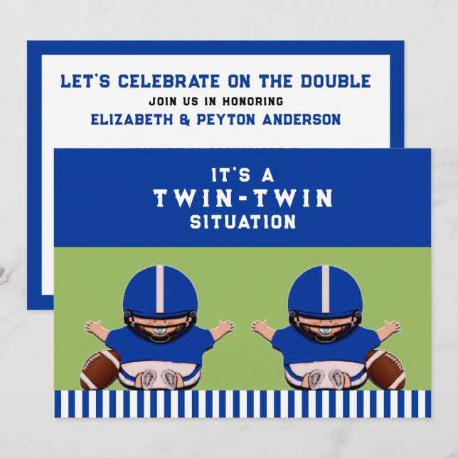 Baby Shower Twin Boys Sports Invitation (Front/Back)