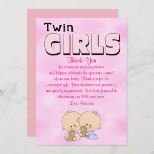 Baby Shower Twin Girls Invitation