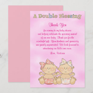 Baby Shower Twin Girls Invitation