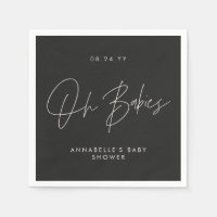 Baby shower twin modern black and white elegant