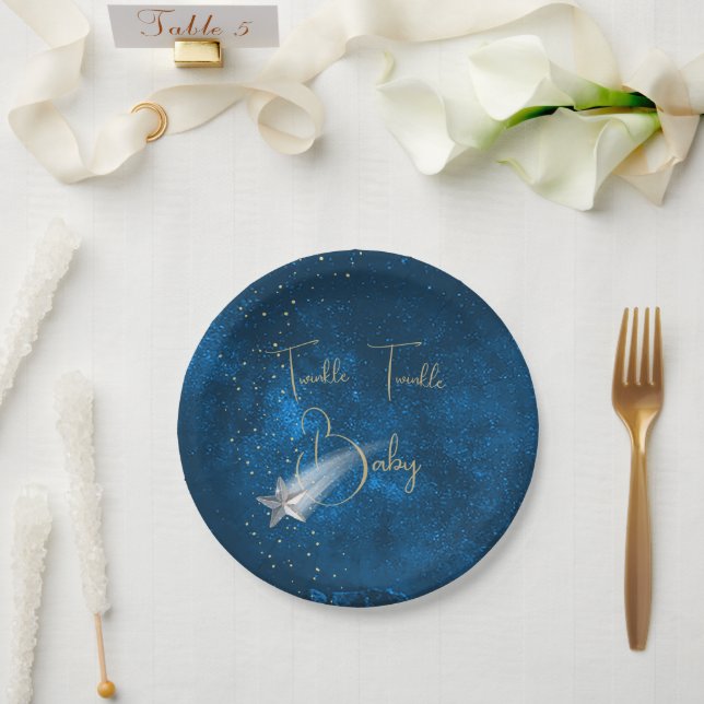 Baby Shower Twinkle Twinkle Stars  Paper Plate (Wedding)