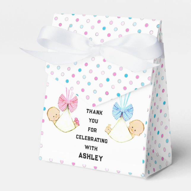 Baby Shower Twins Favour Box (Front Side)