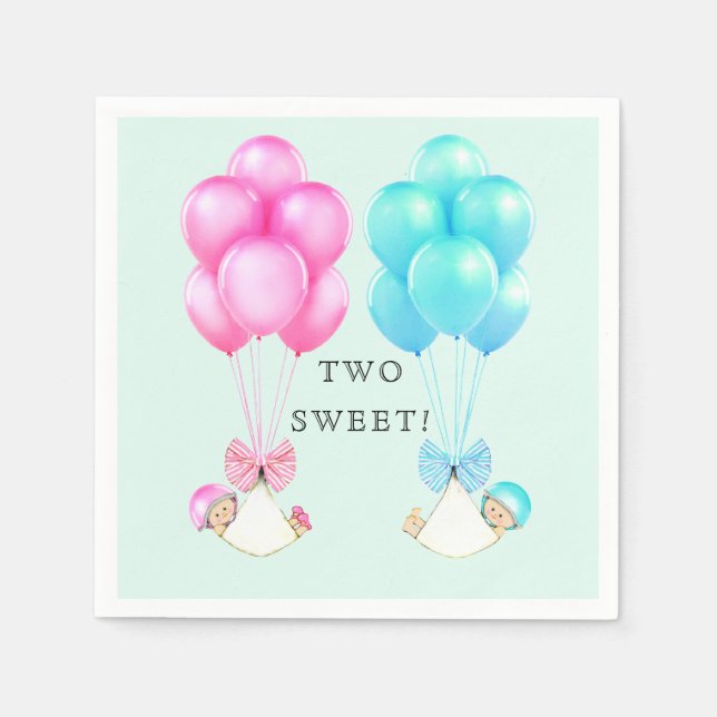 Baby Shower Twins Napkin (Front)
