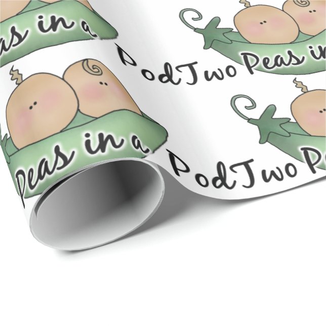 baby shower Two Peas in a Pod wrapping paper (Roll Corner)