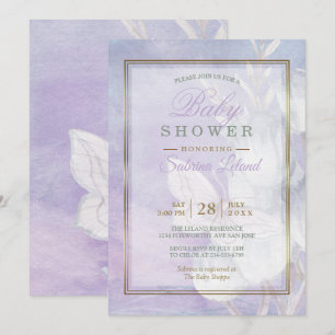 Baby Shower Ultra Violet Watercolor Butterfly Invitation