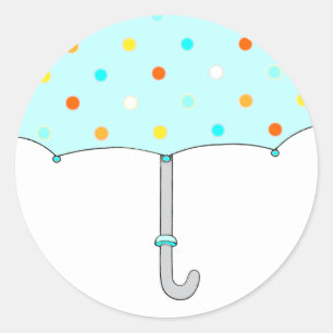 Baby Shower Umbrella Classic Round Sticker