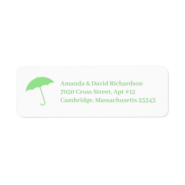Baby Shower Umbrella Return Address Labels (Front)