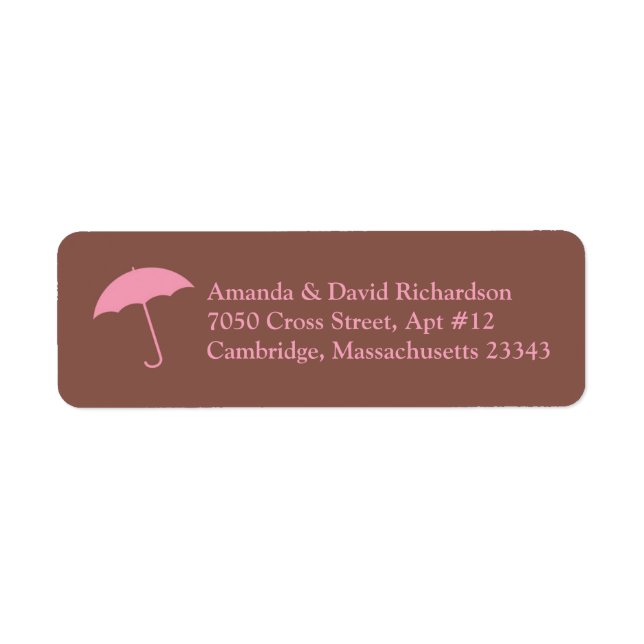 Baby Shower Umbrella Return Address Labels (Front)