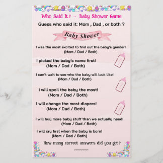 Baby shower unicorn party game