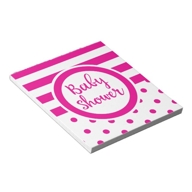 Baby Shower vintage Pink Notepad (Angled)