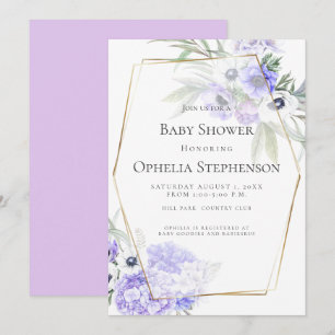 BABY SHOWER   Violet Anemone Floral Invitation