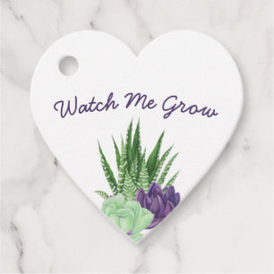 Baby Shower Watch Me Grow Succulents Thank You Favour Tags