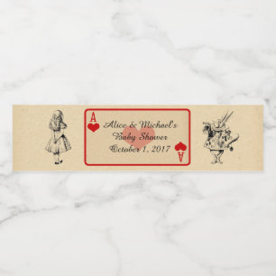 Baby Shower Water Bottle Label, Alice Wonderland Label