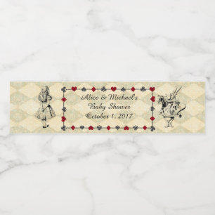 Baby Shower Water Bottle Label, Alice Wonderland Water Bottle Label
