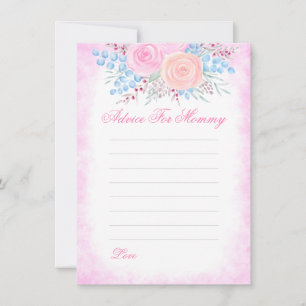 Baby Shower Watercolor Bouquet Roses Mum-To-Be Advice Card