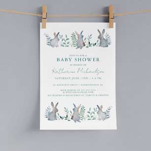 BABY SHOWER Watercolor Bunny Invitation