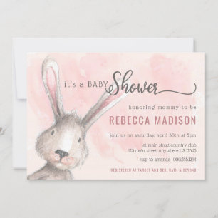 Baby Shower Watercolor Bunny Invitation