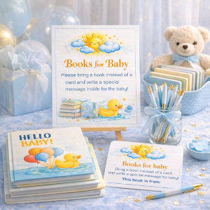 Baby Shower Watercolor Clouds Insert Cards