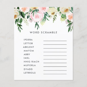Baby shower watercolor floral elegant game