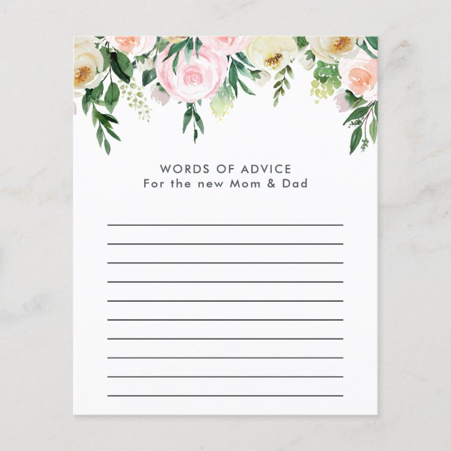 Baby shower watercolor floral game (Front)