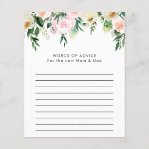 Baby shower watercolor floral game