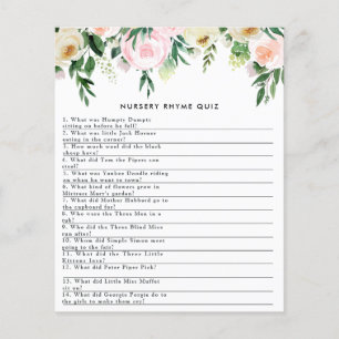 Baby shower watercolor floral nursery rhyme game