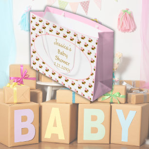 Baby Shower Watercolor Floral Woodland Large Gift Bag
