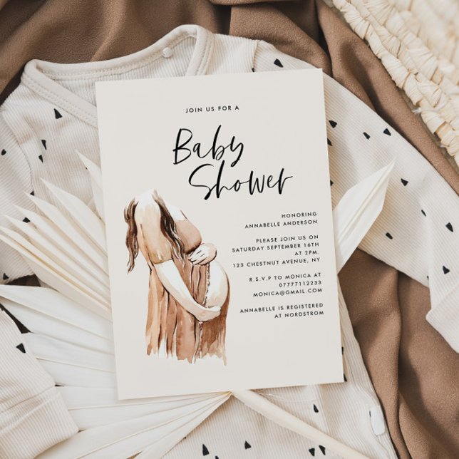 Baby shower watercolor illustration simple script (Creator Uploaded)