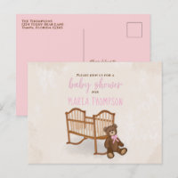Baby Shower Watercolor Rustic Pink Stuffed Animal