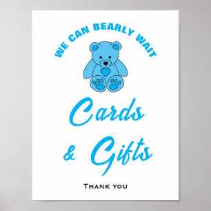 Baby Shower We Can Bearly Wait Cards & Gifts Sign