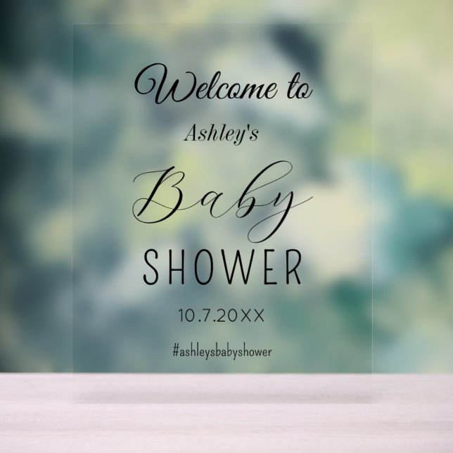 Baby Shower Welcome Acrylic Sign (Neutral)
