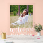 Baby Shower Welcome Modern Elegant Script & Photo