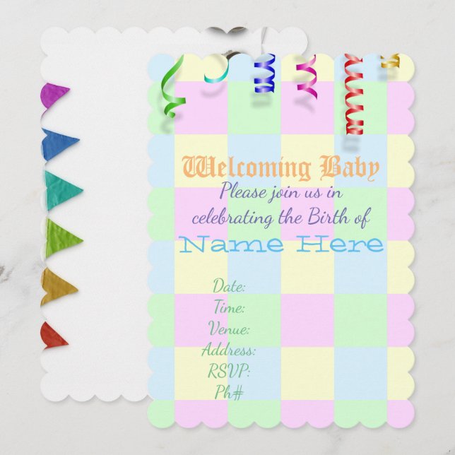 Baby Shower Welcome Personalise Destiny Destiny'S Invitation (Front/Back)